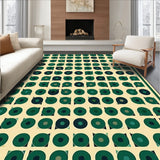 Beige Foundation Green Stylized Geometric Spotted(Green)