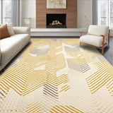 Cream & Beige Zigzag Area(Gold)