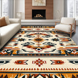 Ultra Soft Area Rug, Non Slip, Stain Resistant, Washable Area Rugs for Living Room, Bedroom, Non-Slip Aztec Print Living Room Rug(Beige)