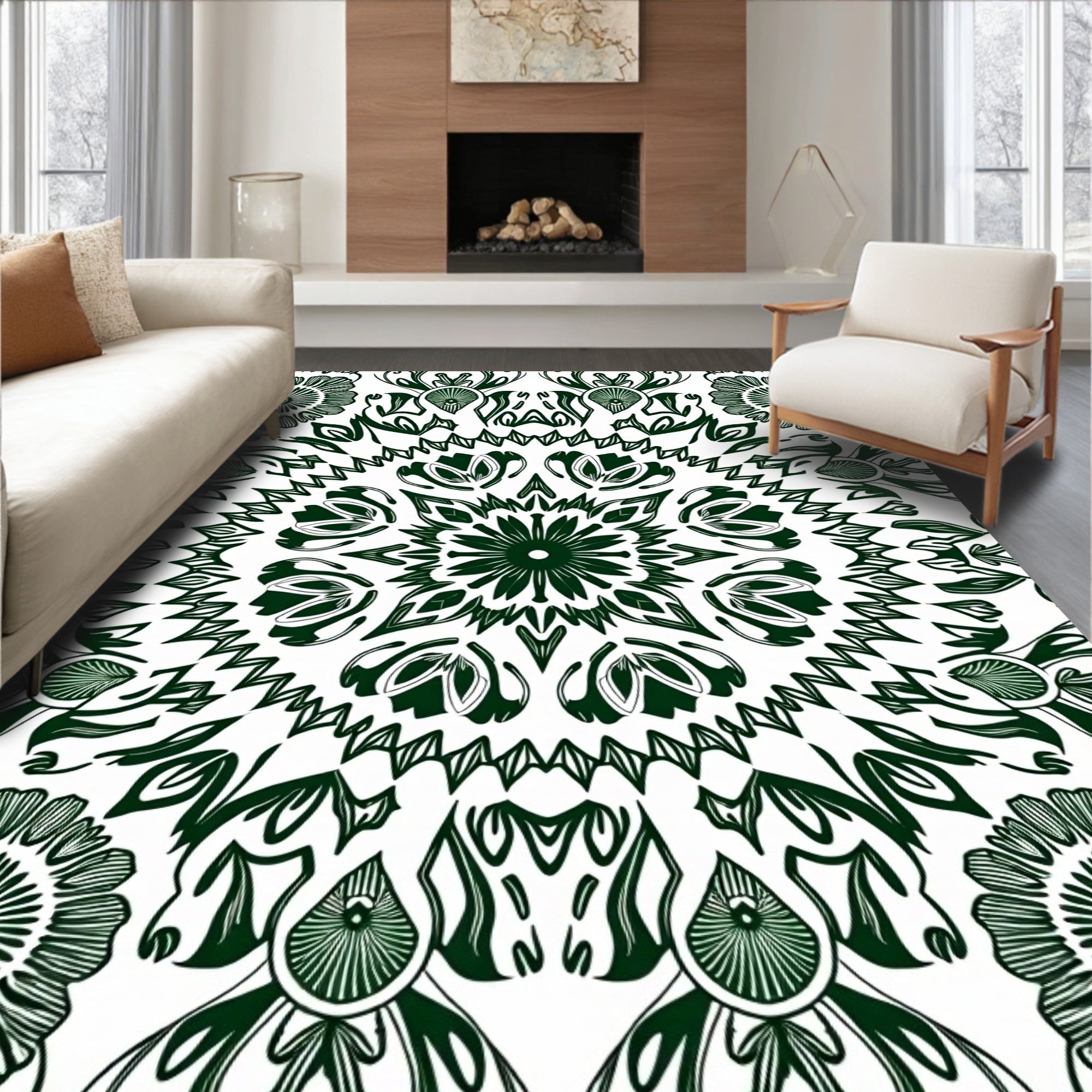 Boho Burst Design with Intricate Petal Arrangements (Green) - ODIKA