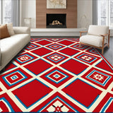 Abstract Chevron with Symmetrical Motifs(Red)