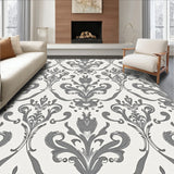 Classical Symphony Damask Transitional Heirloom Ornate Flourish(Gray)