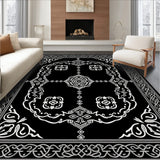 Elegant Lattice Ornamental Vintage Medallion (Black)