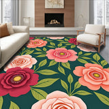 Elegant Rose Garden Symphony Decorative Botanical Illustration(Green)