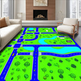 Whimsical Cityscape Exploration Canvas(Blue)