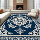 Enchanting Medallion Damask Vintage Baroque Scroll Embellishment (Blue)