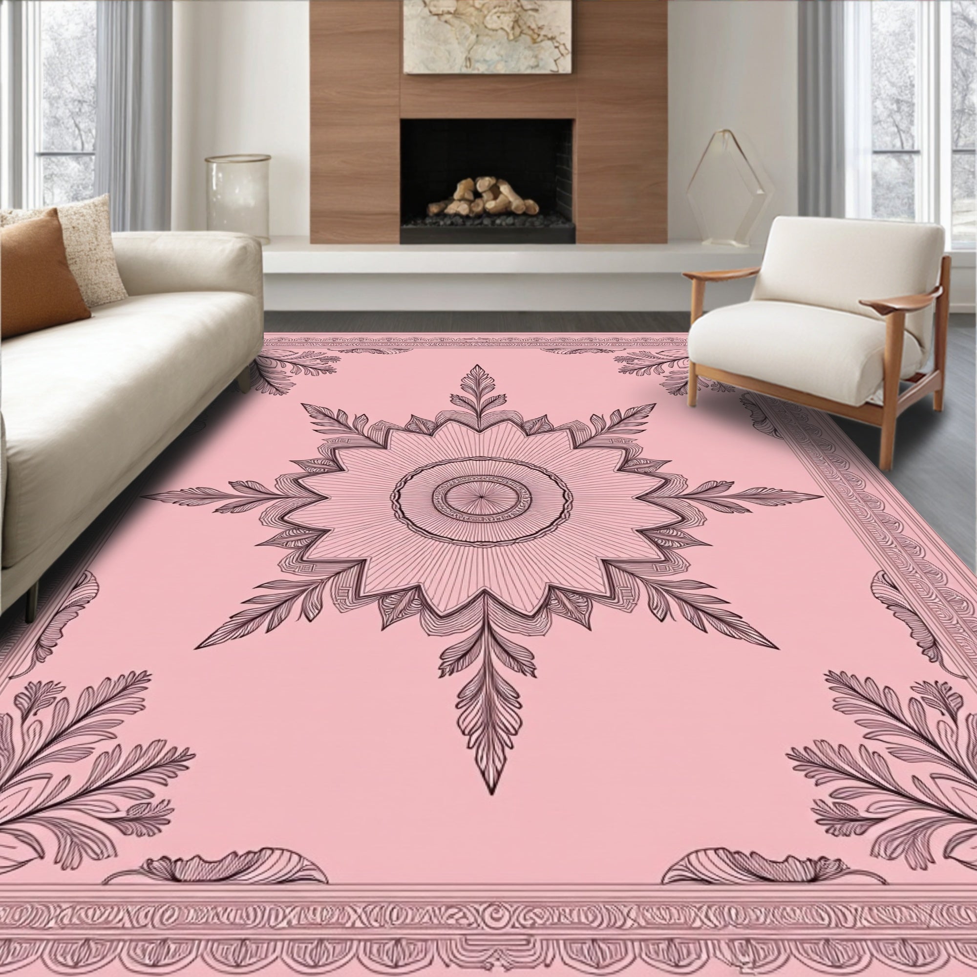 Boho Medallion Floral Vintage Inspired Decoration (Pink) - ODIKA