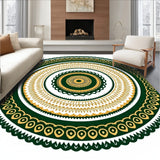 Botanic with Intertwined Petals and Paisley Whorls(Green)