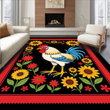 Countryside Barnyard Rooster Sunflower Artistic(Red)