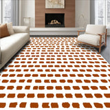 Bold Farmhouse Plaid Design with Oversized Checked Grid(Brown)