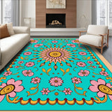 Boho Sunrise Medallion Featuring Ornate Floral Centerpiece (Pink)