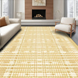 Geometric Tan Rug Indoor Carpet(Gold)
