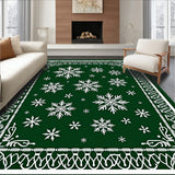 Festive Snowflake Wonderland Winter Holiday Doormat(Green)