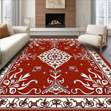 Abstract Damask with Intricate Swirl (Red)