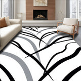 Chevron Waves with Contemporary Abstract Flourishes(Black)