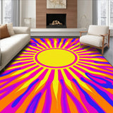 Abstract Sunburst Design Featuring Expansive Radiating Lines and Leaf Shapes(Yellow)
