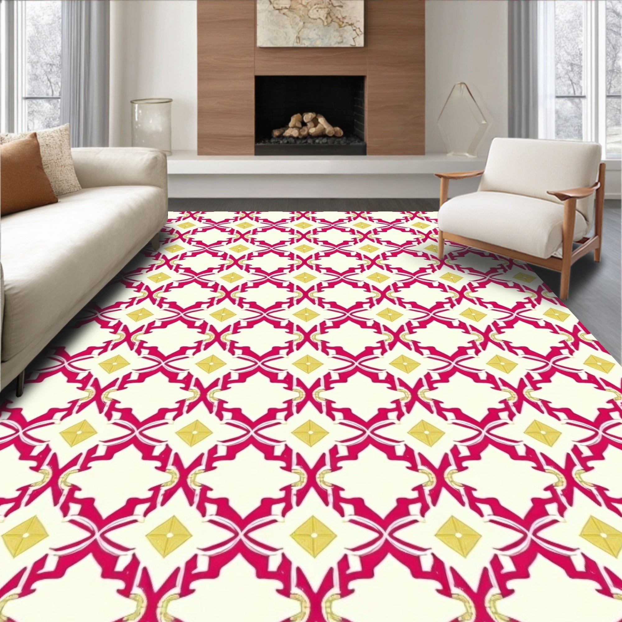 Boho Inspired Trellis with Subtle Southwestern (Pink) - ODIKA