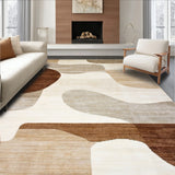 Abstract Art Area Rug Modern Stain Resistant Carpet for Contemporary Spaces(Beige)