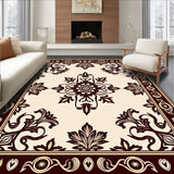 Floral Damask Inspired Layout with Ornamental Swirls(Beige)