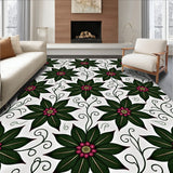 Poinsettia Blossom Design Holiday with Floral Motifs(Green)