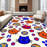 Cheerful Kitten Faces with Playful Yarn Balls and Paw Prints(Orange)