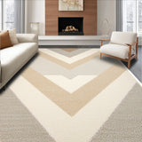 Ultra Soft Area Rug, Non Slip, Stain Resistant, Washable Area Rugs for Living Room, Bedroom, Handmade Chevron Neutral Living Room Rug(Beige)