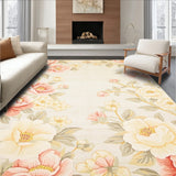 Garden Bloom Anti Fatigue Area Pair Beige Petal Comfort Mat(Ivory)