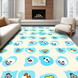 Friendly Dog Faces Interspersed With Light Abstract Bubbles(Ivory)