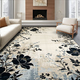 Artistic Boho Beige and Black Bloom(Beige)