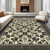 Contemporary Geometric Area with Bold Black and Beige Design(Beige)