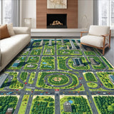 Ultra Soft Area Rug, Non Slip, Stain Resistant, Washable Area Rugs for Living Room, Bedroom, Interactive City Life Play Mat(Gray)