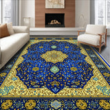 Ultra Soft Area Rug, Non Slip, Stain Resistant, Washable Area Rugs for Living Room, Bedroom, Velvet Islamic Prayer Mat(Blue)