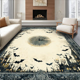 Haunted Manor Eerie Victorian Gothic Decor with Spectral Designs(Gray)