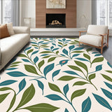 Botanical Cascade Design Featuring Abstract Foliage Motifs(Ivory)