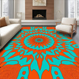 Abstract Design Low Profile Easy Care Accent (Orange)