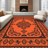 Autumn Harvest Tapestry with Intricate Floral Medallions(Orange)