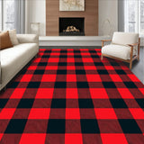 Classic Check Plaid Featuring Bold Crimson and Ebony Stripes(Red)