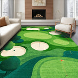 Golf Course Inspired Abstract Fairway Shapes Circular Accents(Green)