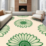 Blooming Chrysanthemum Garden Tufted Medallion (Beige)