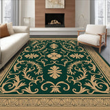 Elegant Interlocking Vine Scroll Damask Antiqued Finish(Green)