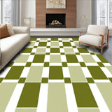 Earthy Elegance Checkered Plaid Artisan Contemporary Aesthetic Accent (Green)