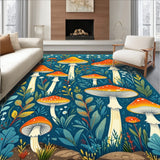 Trendy Retro Mushroom Illustration(Blue)