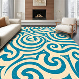 Abstract Boho Wave with Whimsical Curves and Painterly Flow (Blue)