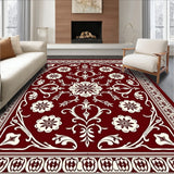 Floral Symmetrical Damask Interwoven Artistic(Red)