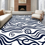Ocean Wave Ripple Spiral Artistic Decorative Accent (Blue)