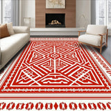 Nordic Motif with Interwoven Zigzag Flow(Red)