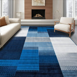 Elegant Geometric Area Featuring Deep Blue and Silver Accents(Blue)