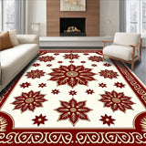 Festive Poinsettia Floral Medallion Anti Slip Christmas(Red)
