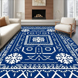 Festive Nordic Snowflake with Vintage Chevron Detailing(Blue)