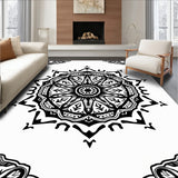 Medallion Intricate Boho Vintage Inspired Floor (Black)